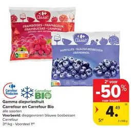 Carrefour Gamma diepvriesfruit Carrefour en Carrefour Bio aanbieding