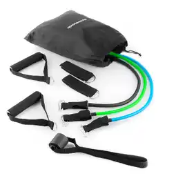 Decathlon Set van weerstandsbanden met accessoires en oefeningengids TRIBAINER Blauw aanbieding