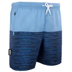 Decathlon GUGGEN Mountain 1803-1804 Heren Zwembroek Patroon Blauw Zwart Gestreept aanbieding