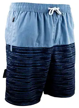 Decathlon GUGGEN Mountain 1803-1804 Heren Zwembroek Patroon Blauw Zwart Gestreept aanbieding