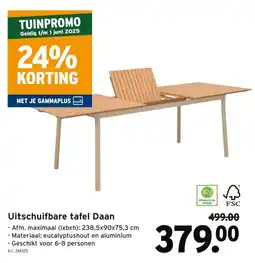 GAMMA Uitschuifbare tafel Daan aanbieding