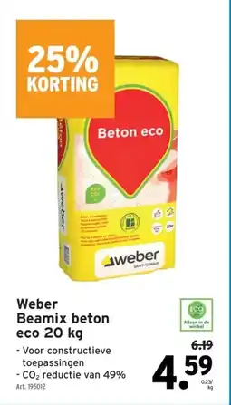 GAMMA Weber Beamix beton eco 20 kg aanbieding