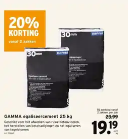 GAMMA GAMMA egaliseercement 25 kg aanbieding