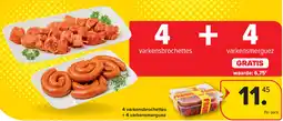 Carrefour 4 varkensbrochettes + 4 varkensmerguez aanbieding