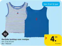 Carrefour TEX Geribde tanktop voor meisjes aanbieding