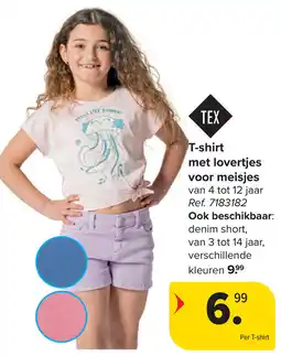 Carrefour TEX T-shirt met lovertjes voor meisjes aanbieding