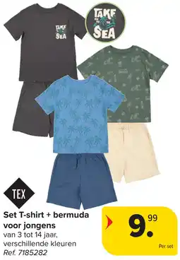 Carrefour TEX Set T-shirt + bermuda voor jongens aanbieding