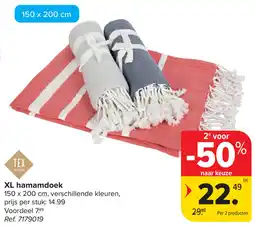 Carrefour TEX XL hamamdoek aanbieding