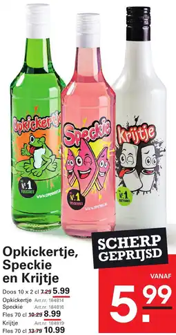 Sligro Opkickertje, Speckie en Krijtje aanbieding