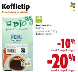 Colruyt Boni Selection Bio Peru gemalen koffie 250 g aanbieding