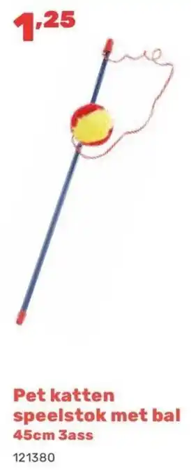 Happyland Pet katten speelstok met bal aanbieding
