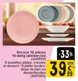 Cora Service 18 pièces 18-delig tafelservies aanbieding