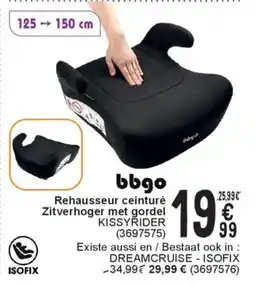 Cora Bbgo Rehausseur ceinturé Zitverhoger met gordel Kissyrider aanbieding
