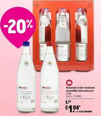 Bruisend of niet-bruisend natuurlijk mineraalwater ordal