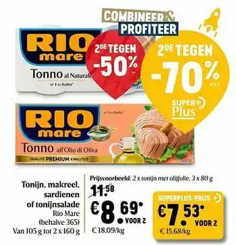 Delhaize Tonijn met olijfolie aanbieding