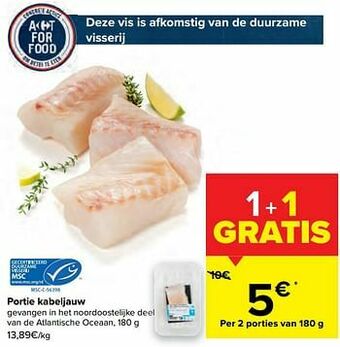 Carrefour Market Portie kabeljauw aanbieding