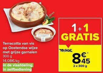 Carrefour Market Terracotta van vis op oostendse wijze met grijze garnalen aanbieding