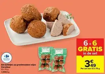 Set balletjes op grootmoeders wijze carrefour