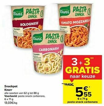 Carrefour Pasta snack carbonara aanbieding