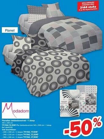 Carrefour Flanellen dekbedovertrek + 1 sloop aanbieding