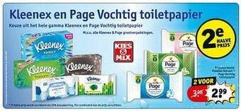 Kruidvat Kleenex balsam + page vochtig toiletpapier aanbieding