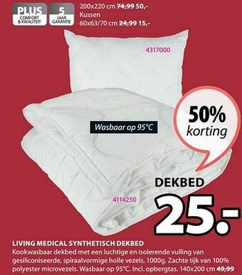 Jysk Living medical synthetisch dekbed aanbieding