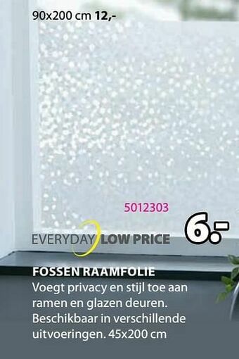 Jysk Fossen raamfolie aanbieding