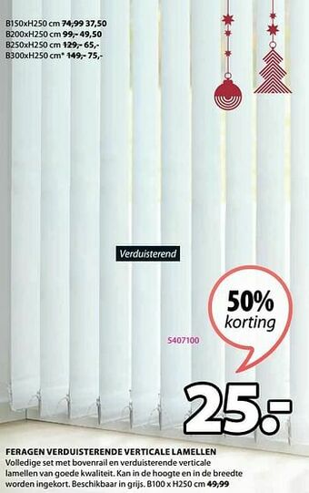 Jysk Feragen verduisterende verticale lamellen aanbieding