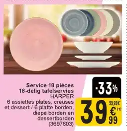 Cora Service 18 pièces 18-delig tafelservies Harper aanbieding
