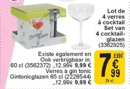 Cora Lot de 4 verres à cocktail Set van 4 cocktail glazen aanbieding