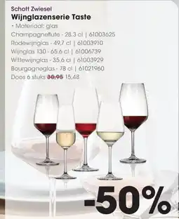 Hanos Wijnglazenserie Taste aanbieding