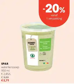 Spar SPAR waterkerssoep 950 ml aanbieding