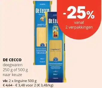 Spar DE CECCO deegwaren aanbieding