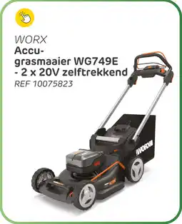 Brico Worx Accu grasmaaier WG749E 2 x 20V zelftrekkend aanbieding