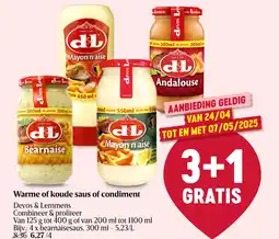 Delhaize Warme of koude saus of condiment aanbieding
