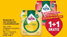 Delhaize Bruisende of niet-bruisende vruchtenlimonade aanbieding