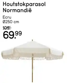 Leen Bakker Houtstokparasol Normandië aanbieding