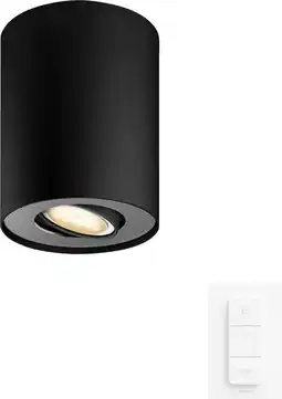 Coolblue Philips Hue Pillar Opbouwspot White Ambiance - Zwart - 1-spots + Dimmer aanbieding