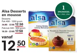 Sligro Alsa Desserts en mousse aanbieding
