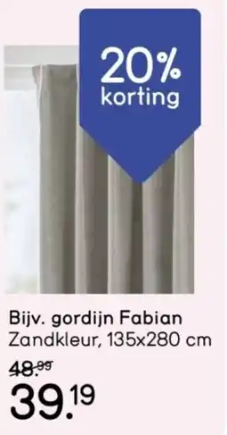 Leen Bakker Gordijn Fabian Zandkleur aanbieding