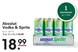 Sligro Absolut Vodka & Sprite aanbieding