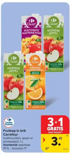 Carrefour Fruitsap in brik Carrefour aanbieding