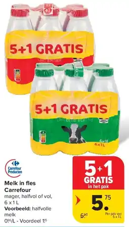Carrefour Melk in fl es Carrefour aanbieding