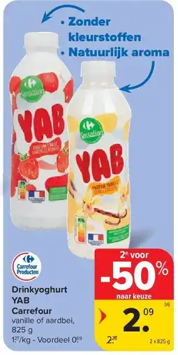 Carrefour Drinkyoghurt YAB Carrefour aanbieding