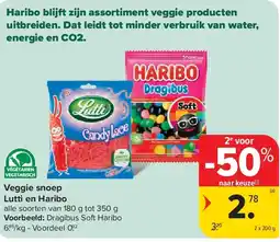 Carrefour Veggie snoep Lutti en Haribo aanbieding