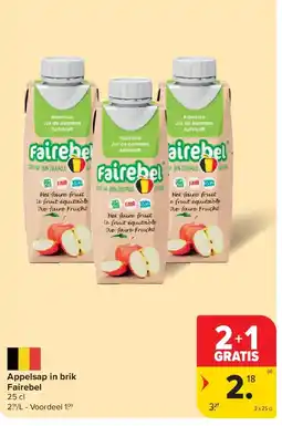 Carrefour Appelsap in brik Fairebel aanbieding