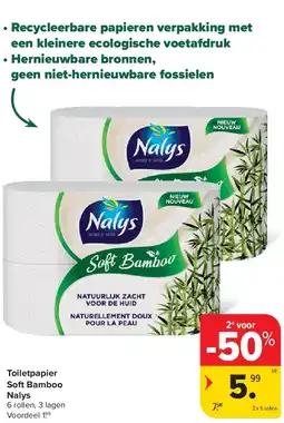 Carrefour Toiletpapier Soft Bamboo Nalys aanbieding