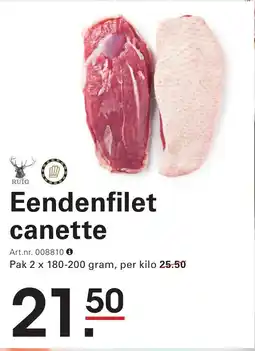Sligro Eendenfilet Canette aanbieding