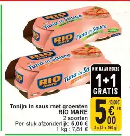 Cora RIO MARE Tonijn in saus met groenten aanbieding