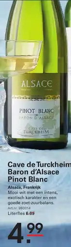 Sligro Cave de Turckheim Baron d'Alsace Pinot Blanc aanbieding